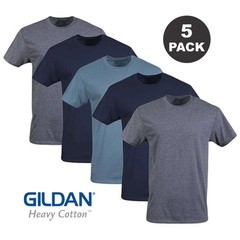 Gildan (5-pack) Bulk Solid Heavy Cotton Short Sleeve Blank Tee T-Shirt S-5XL New