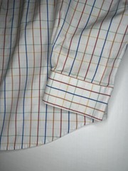 Orvis Men’s 14 Collared Button-Up 100% Cotton Shirt White Window Pane Plaid