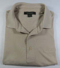 Ermenegildo Zegna Mens Cotton Tencel Beige Italian Pullover Polo Shirt 54 Large