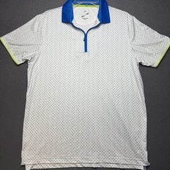 HEAD GOLF WHITE BLUE ZIP UV PROTECTION POLO SHIRT MENS SIZE MEDIUM NWT