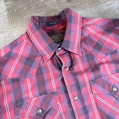 Pendleton Woolen Mills Frontier Men’s Red Plaid Pearl Snap Western Shirt Size M
