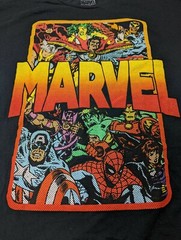 Marvel Comic Superhero Graphic Print T-Shirt Men 2XL XXL Spellout Retro Crewneck