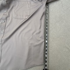 FLEX Men’s Luxury Edition 3XL Gray Solid Woven Polyester Button-Up Shirt Pockets