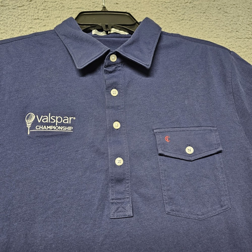 Criquet Performance Polo Men’s Large Blue short Sleeve Golf Valspar Championship