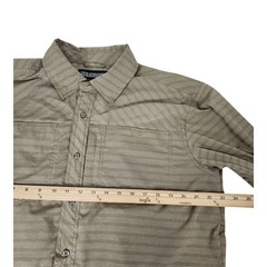 Blackhawk Mens Large Tactical Button Down Shirt Tan Green Plaid Roll Tab Sleeve