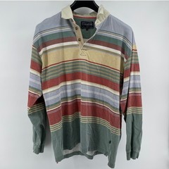Cottonfield By Carl Gry Rugby Shirt Men XL Multicolor Long Sleeve Striped Collar