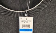 Perry Ellis Short Sleeve Solid Crewneck Sweater Men’s XL Black Pullover
