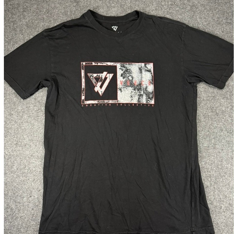 VEECE Creative Collective Graphic Print Black Cotton T-Shirt Mens Large
