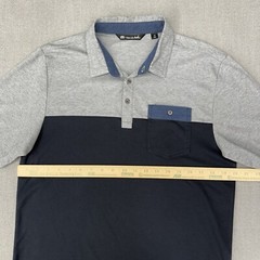 Travis Mathew Polo Shirt Mens M Golf 2-Tone Pique Pima Cotton Pocket Performance