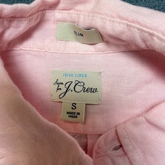 J.Crew Irish Linen Shirt Mens Small Light Pink Chest Pocket Slim Fit Button Down