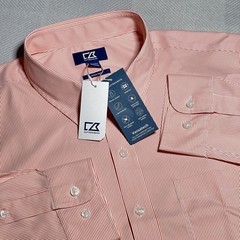 NEW Cutter & Buck Versatech Button Down Shirt Mens 1XB Pinstripe Performance B2
