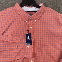 IZOD Men Comfort + Performance Woven Shirt Faded Rose Check Sz 4XB NEW $70