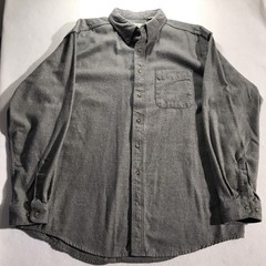 L.L.Bean Men’s XL Regular Gray Solid Cotton Flannel Long Sleeve Button-Down