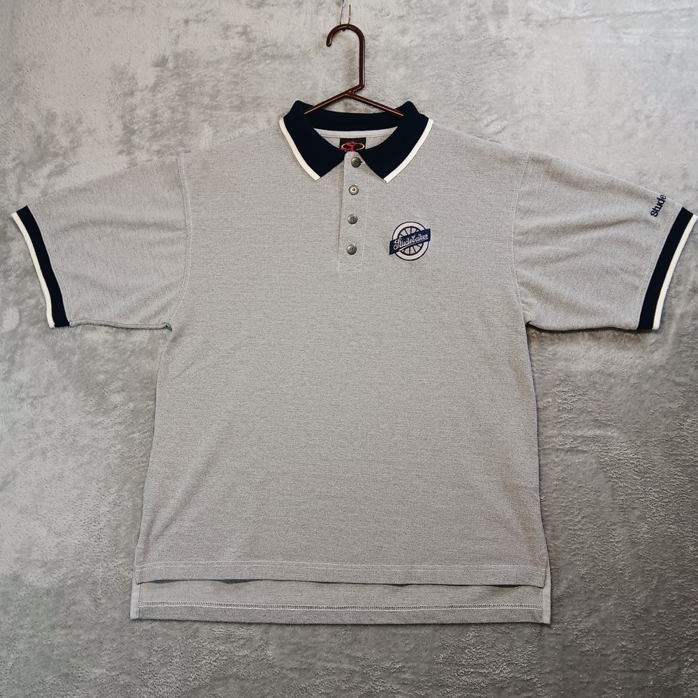 Studebaker Logo Pullover Polo Shirt by St. Claire Apparel Color Gray Size M