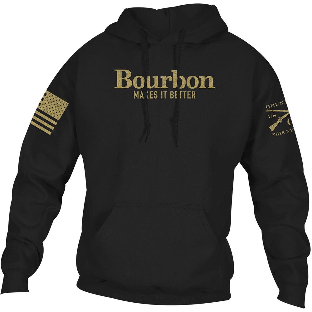 Grunt Style Bourbon Makes It Better Pullover Hoodie – Black
