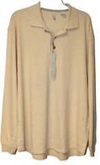 Axis long sleeve V button front super soft Polo 100% cotton Size L pale Yellow
