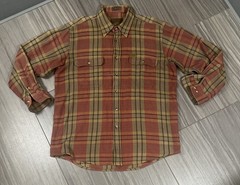 Browning Plaid Flannel Pocket Button Up Outdoors Shirt Brown Red Mens Size Large