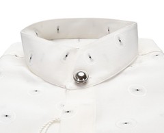 NWT PAL ZILERI FORMAL DRESS SHIRT pure silk stand collar fil coupè Italy 44 17.5