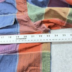 Bit & Bridle Patch Work Multi Color Plaid Button Up Shirt Men’s Large Pearl Snap