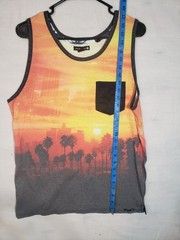 OCEAN CURRENT Tank Top Mens M Palm Trees Sunset Summer Beach R310