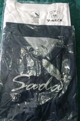 Two (2) V-Neck TShirts Blue White Size 4X Sada 100% Cotton