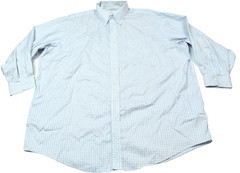 Brooks Brothers Madison Performance Shirt Mens 18.5 Blue Check Coolmax Stretch
