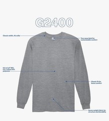 Gildan Adult Ultra Cotton Long T-Shirt Style G2400 Size Large