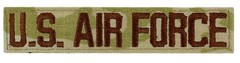 US AIR FORCE SCRIPT EMBROIDERED ON OCP W HOOK N LOOP UNIFORM TAPE PATCH PIN UP!!