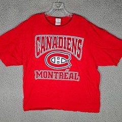 Gildan T-Shirt Mens XL Montreal Canadiens NHL Hockey Graphic Heavy Cotton Y2K