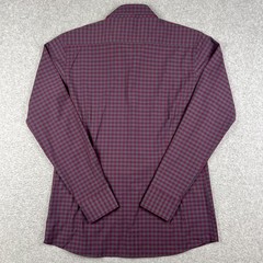 State & Liberty Stretch Performance Long Sleeve Shirt Large Purple Grey Plaid