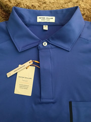 Peter Millar Crown Sport Pocket Active Golf Polo Mens Size XL Sapphire Blue NWT