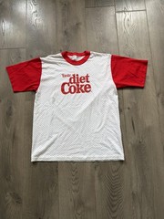 Vintage 90s 80s Taste Diet Coke Red White Striped T-Shirt Men’s Size Medium Y2K