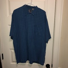 Pineapple, connection, sz large, blue/purple Mens short sleeve button down shirt