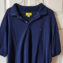 Duck Head Men’s Navy Blue Solid Short Sleeve Collared Logo Polo Shirt L
