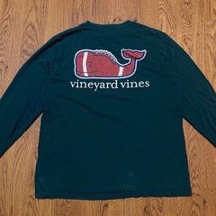 Vineyard Vines Men’s Football Whale Graphic Long Sleeve Pocket T-Shirt