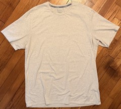 LL Bean Comfort Stretch Performance Pima Tee Shirt L Excellent Oatmeal 513018