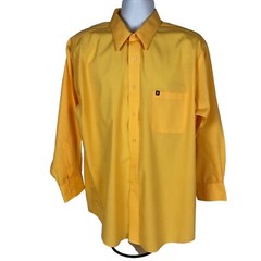 Chaps Button Down Shirt Men Size 17 1/2 Yellow Long Sleeve One Front Pocket