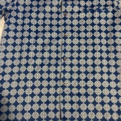 Vintage Tori Richard Hawaiian Shirt Medium Liberty House Blue Asian Theme Circle