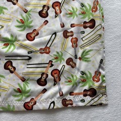 One Resolution Clothing Button Down Shirt Mens Small White Ukulele Palm Tree S/S