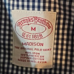 Brooks Brothers Madison M Non-Iron American Supima Shirt Mens Blue gingham check