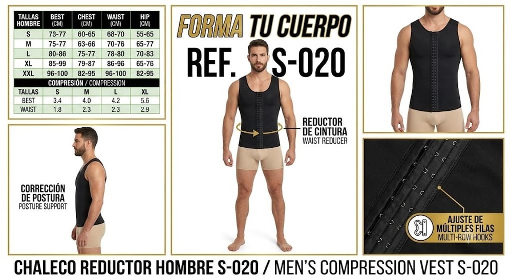 Chaleco Reductor Hombre Marca Forma Tu Cuerpo Red S 020 Talla M