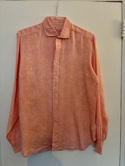 Luxe Camicissima men’s button-down Orange Texture size 40 (15 1/2 US) 100% Linen