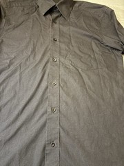 Omega Italy Men’s Slim Fit Classic Button Up Long Sleeve Black Dress Shirt