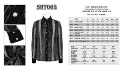 Gothic Punk Irregular Striped Velvet Pleated Tops Basic Style Slim Men Shirts