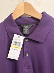Calvin Klein Men’s NWT Sz Medium Solid Purple 100% Cotton Polo Tee Shirt