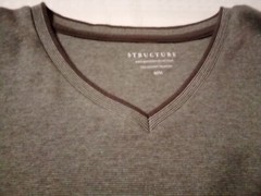 Structure Men’s V neck Pullover Casual Shirt Size M Very Soft, Short Sleeve
