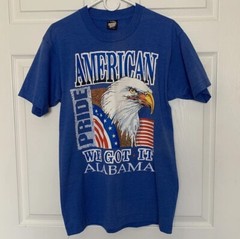 Men’s Large Eagle American We Got It Alabama Blue T-Shirt USA 90’s