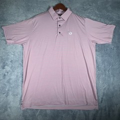 FoootJoy ProDry Performance Lisle Feeder Polo SS Men’s XL Pink White Stripes EUC