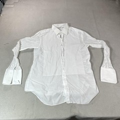 Brioni Dress Shirt Mens 17 Large White Pleated Front French Cuff Tuxedo Italy