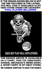 I’m Smiling, That Alone Should Scare You – Skeleton Girl Pool Player T-shirt